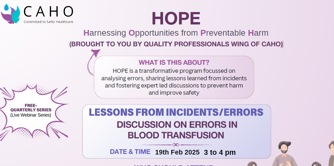 HOPE - Harnessing Opportunities from Preventable Harm
